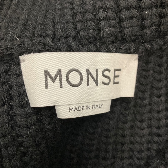 MONSE IVORY / BLACK WOOL KNIT SWEATER - Picture 4 of 5